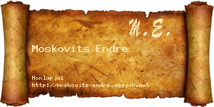 Moskovits Endre névjegykártya