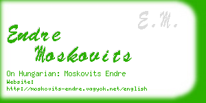 endre moskovits business card